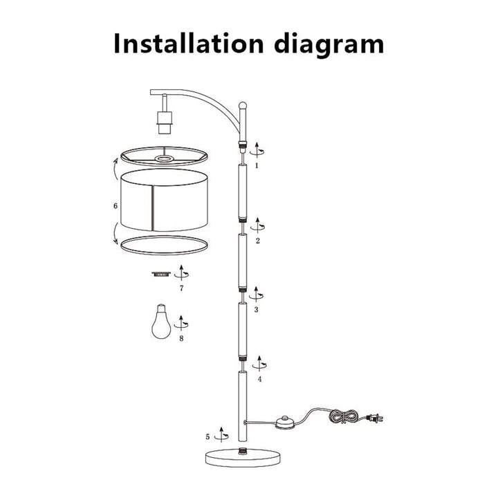 Banord 58in LED Standing Floor Lamp w/ 6W 3000K LED Bulb for Any Room (Open Box)