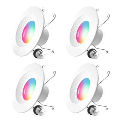 Banord LED RGB Smart Recessed 6 Inch 13 Watt Flush Mount Ceiling Lights, 4 Pack
