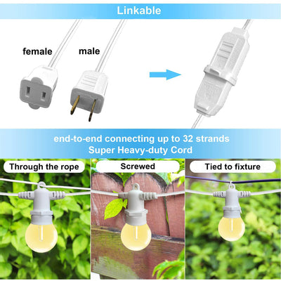 Banord LED 50 Foot String Lights, Edison Style Bulbs for Outdoor Use (Used)