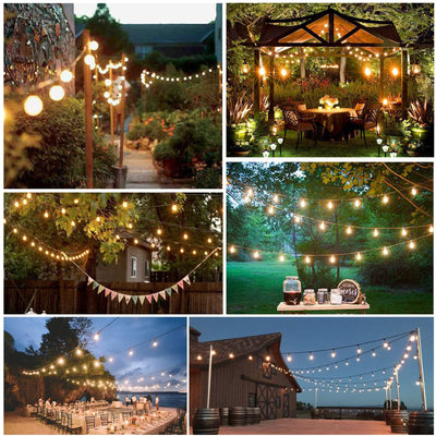 Banord LED 50 Foot String Lights, Edison Style Bulbs for Outdoor Use (Used)