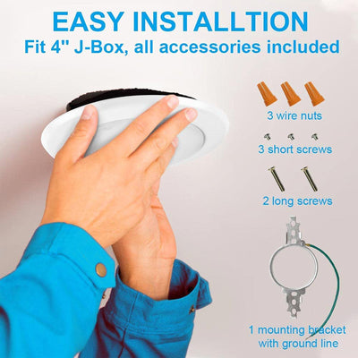 5CCT Recessed Lighting, 6in Flush Mount Dimmable Ceiling Light (6 Pack) (Used) - VMInnovations
