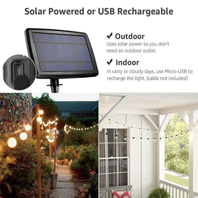 Banord LED 97 Foot Outdoor Solar String Lights, 43 Shatterproof Bulbs, (2 Pack)