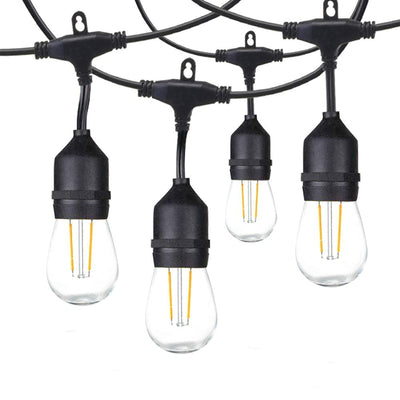Banord LED 48 Foot String Lights, 16 Warm White Bulbs for Outdoor Use, 6 Pack