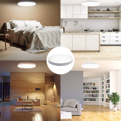 Banord Round Flush Mount Ceiling Light Lamp with Smart Device Compatibility