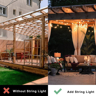 Banord LED 97Ft Diamond String Lights, 48 Plastic Bulbs for Outdoor Use (Used)