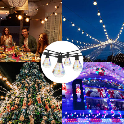 Banord 97 Foot Diamond String Lights, 48 Shatterproof Bulbs for Outdoors, 2 Pack