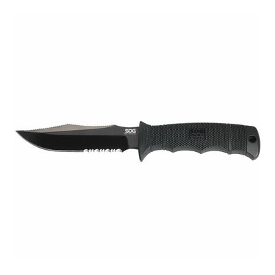 SOG Seal Pup Elite 4.75 Inch Survival Tactical Knife w/ Kydex Sheath, Black TiNi