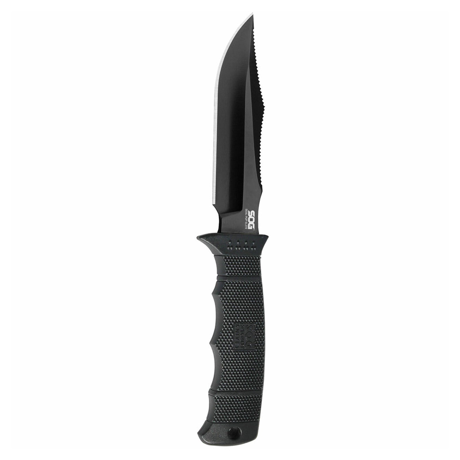SOG Seal Pup Elite 4.85 Inch Survival Tactical Knife w/ Kydex Sheath, Black TiNi - VMInnovations