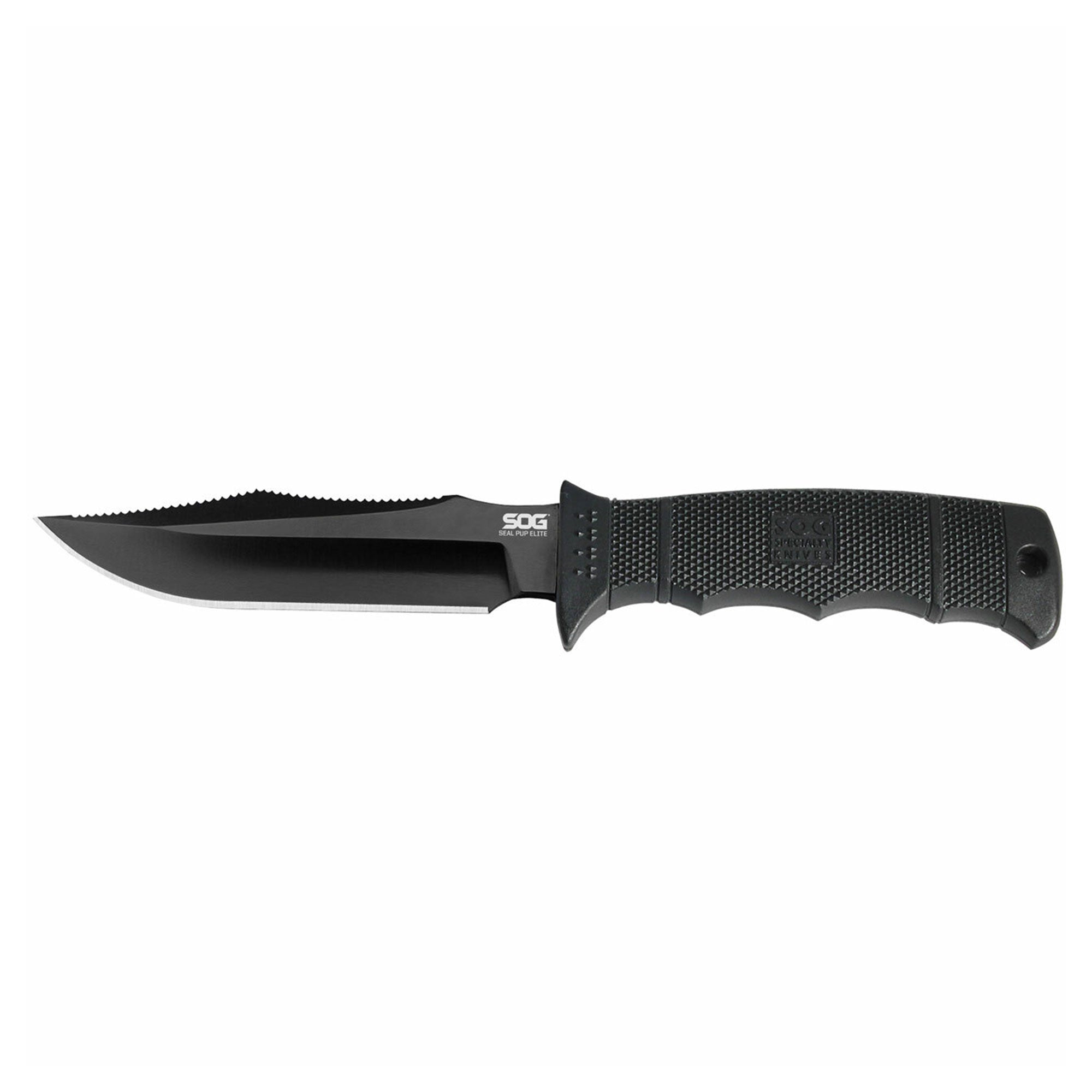 SOG Seal Pup Elite 4.85 Inch Survival Tactical Knife w/ Kydex Sheath, Black TiNi - VMInnovations