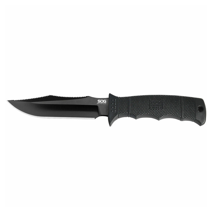 SOG Seal Pup Elite 4.85 Inch Survival Tactical Knife w/ Kydex Sheath, Black TiNi