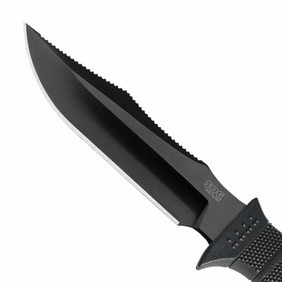 SOG Seal Pup Elite 4.85 Inch Survival Tactical Knife w/ Kydex Sheath, Black TiNi - VMInnovations