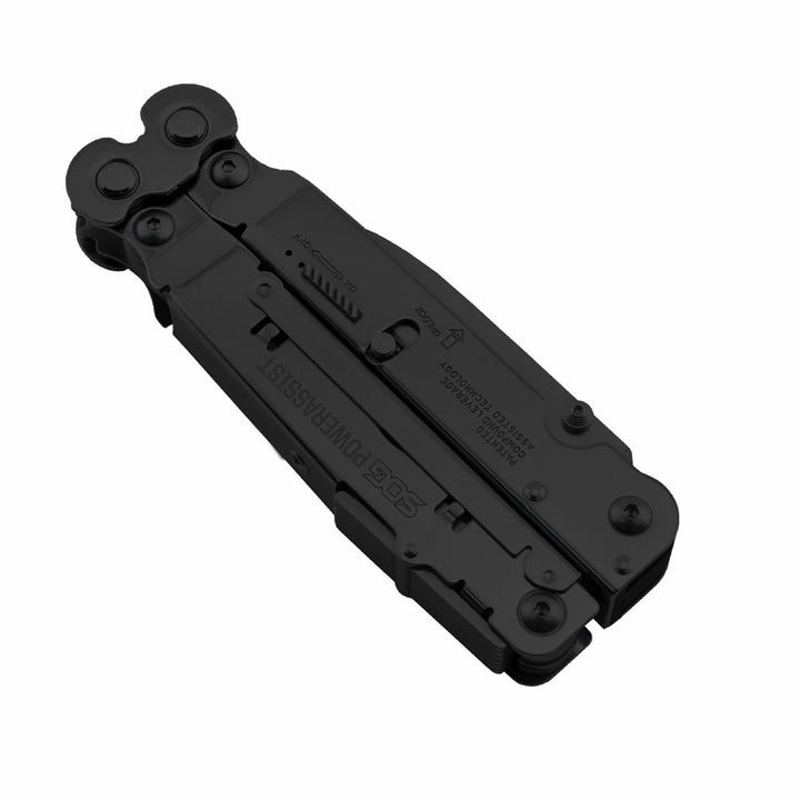 SOG Power Assist Stainless Steel Folding Knife 16 Attachment Multi Tool, Black
