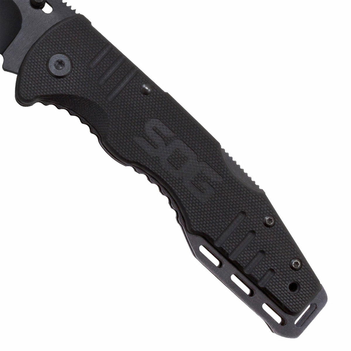 SOG Salute 3.63 Inch Folding Flipper Pocket Tactical Knife w/ Thumb Stud, Black - VMInnovations