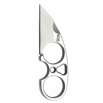 SOG Snarl 2.3 In Stainless Steel Sheepsfoot Fixed Blade Knife w/ Gripping Holes - VMInnovations