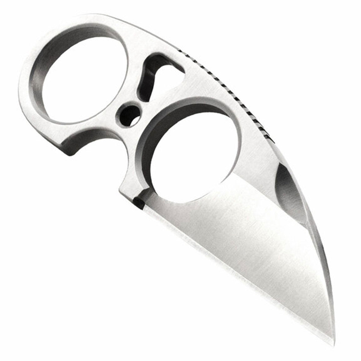 SOG Snarl 2.3 In Stainless Steel Sheepsfoot Fixed Blade Knife w/ Gripping Holes - VMInnovations