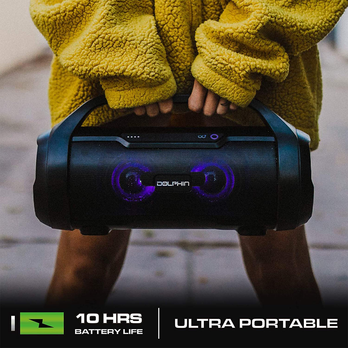 Dolphin Outdoor Bluetooth Waterproof Party Speaker w/HD Sound/Bass(Open Box)