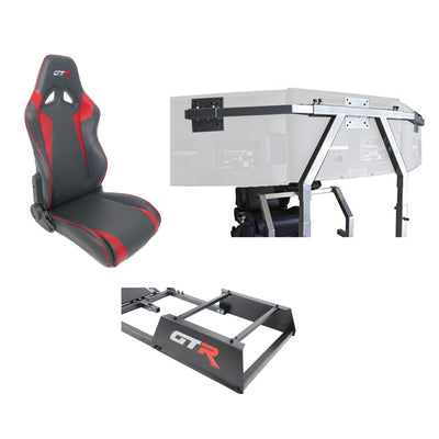 GTR Simulator Driving Simulator Cockpit w/3 24in Monitor Stands & Gaming Chair - VMInnovations