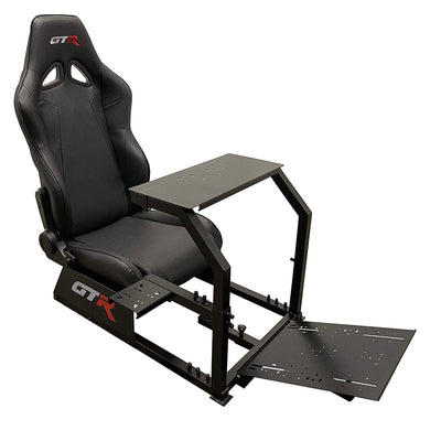 GTR Simulator Racing Gaming Cockpit with Simulation Gaming Chair, Midnight Black