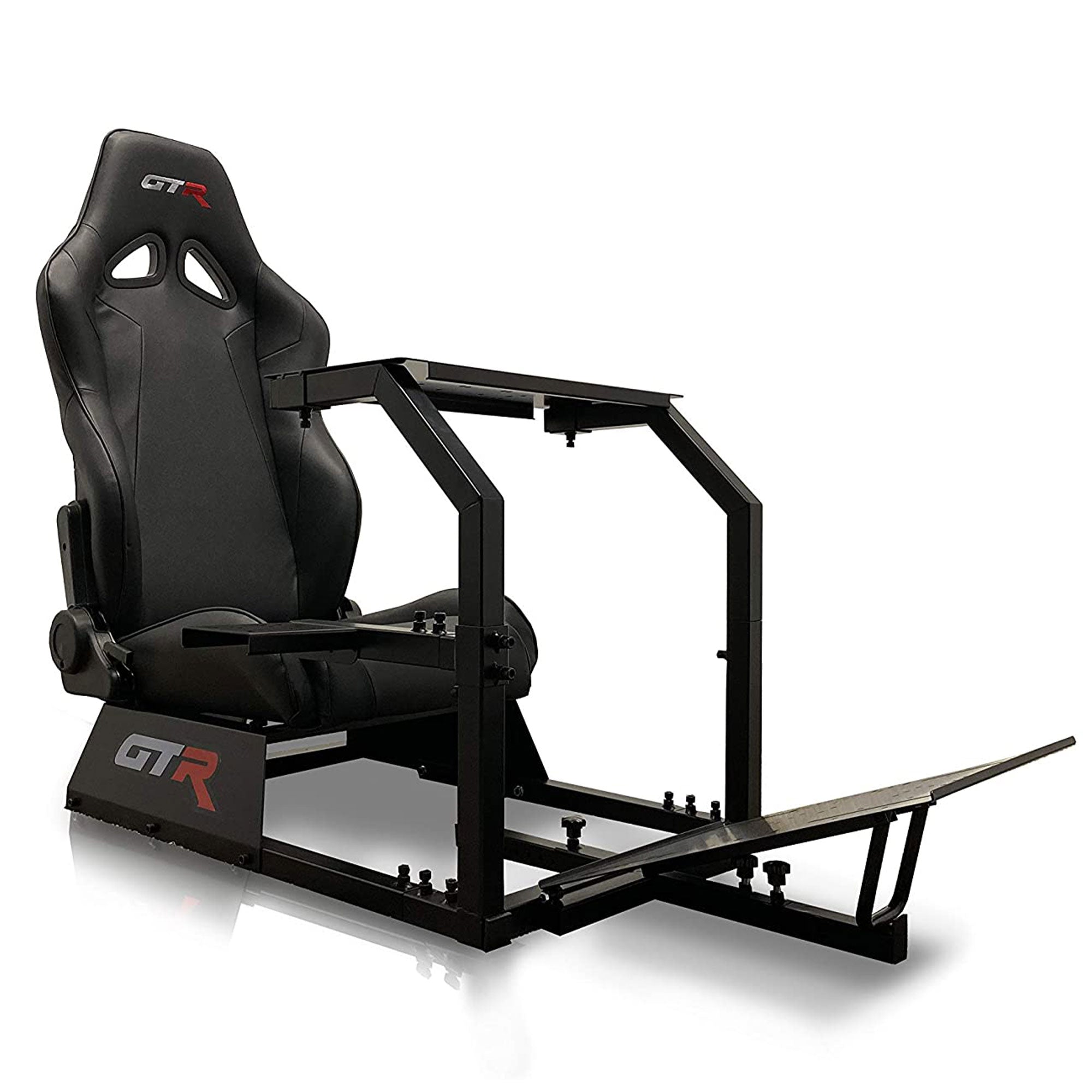 GTR Simulator Racing Gaming Cockpit with Simulation Gaming Chair, Midnight Black