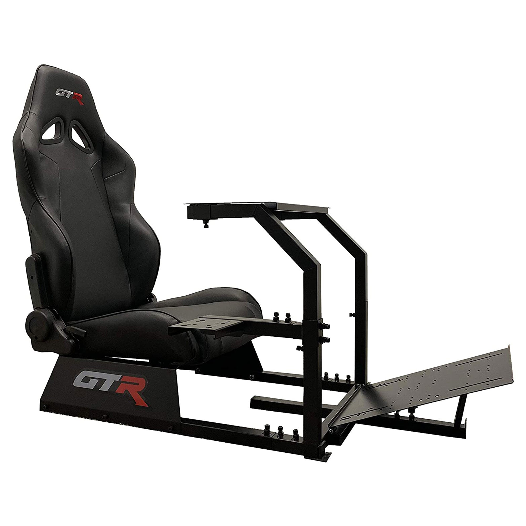GTR Simulator Racing Gaming Cockpit with Simulation Gaming Chair, Midnight Black