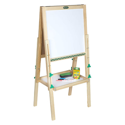 Crayola Mini Dual Sided Wooden Art Easel w/Chalkboard & Dry Erase Supplies(Used) - VMInnovations