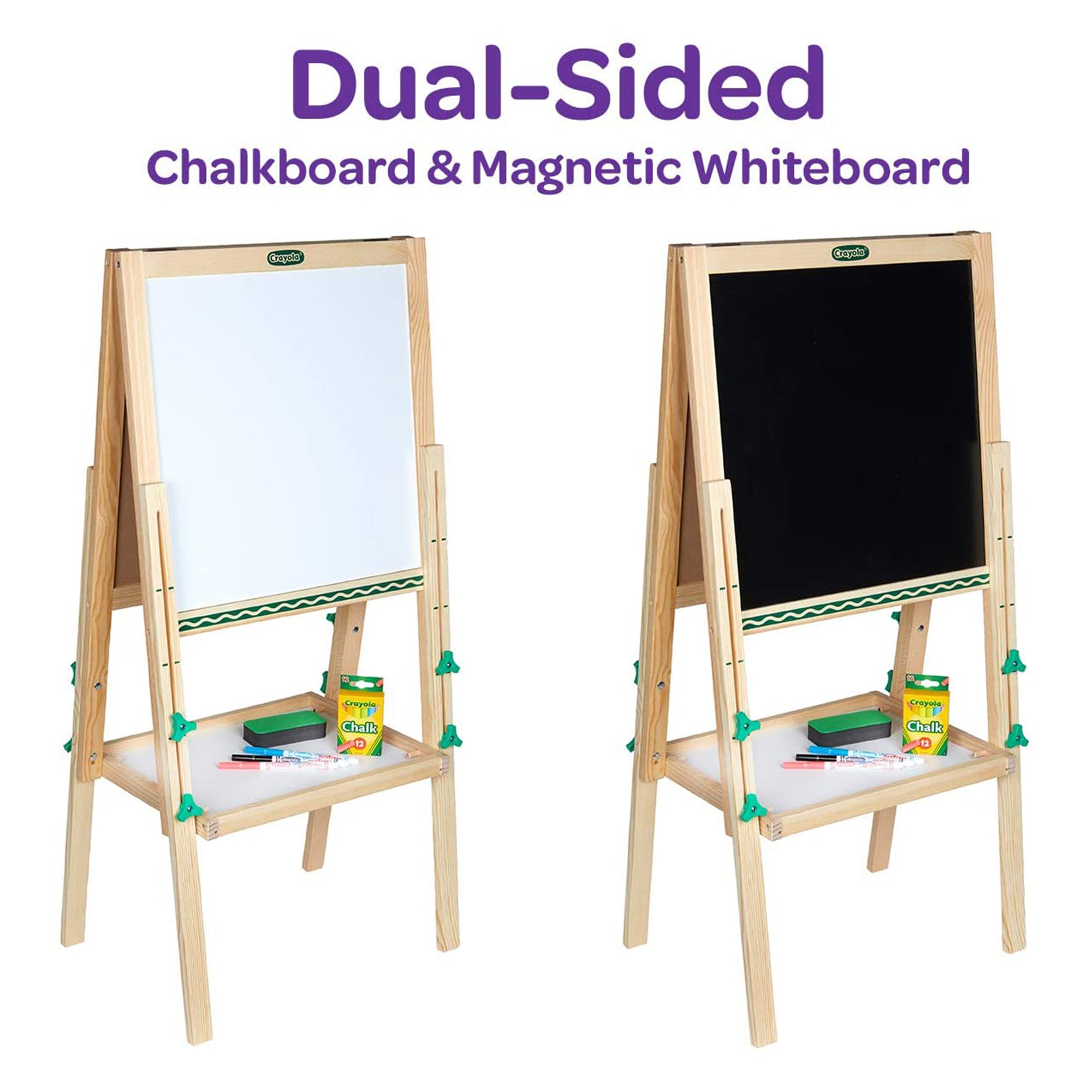 Crayola Kids Mini Dual Sided Easel w/ Chalkboard & Dry Erase Supplies (Open Box) - VMInnovations