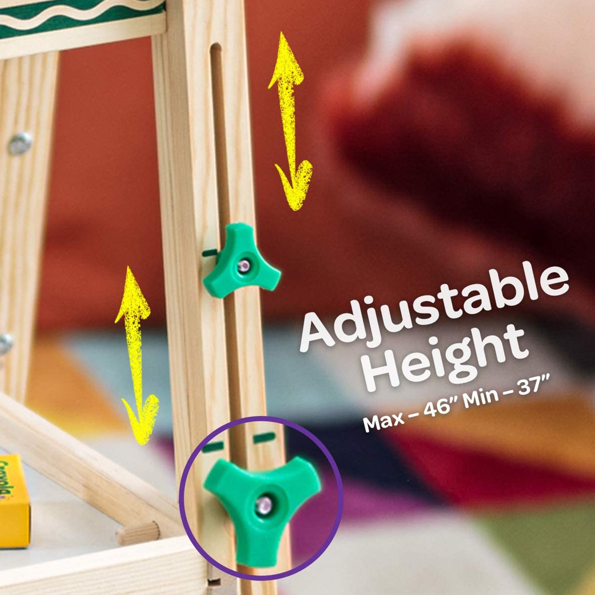 Crayola Mini Dual Sided Wooden Art Easel w/Chalkboard & Dry Erase Supplies(Used) - VMInnovations