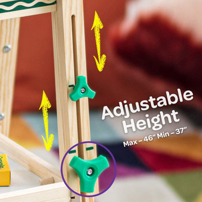 Crayola Mini Dual Sided Wooden Art Easel w/Chalkboard & Dry Erase Supplies(Used) - VMInnovations