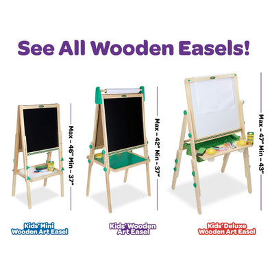Crayola Mini Dual Sided Wooden Art Easel w/Chalkboard & Dry Erase Supplies(Used) - VMInnovations