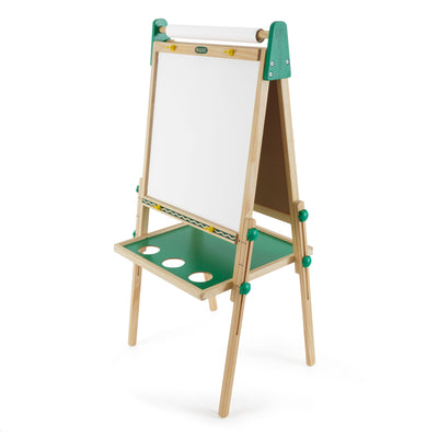 Crayola Kids Dual Sided Wooden Art Easel with Chalkboard and Dry Erase Supplies - VMInnovations