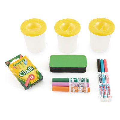 Crayola Kids Dual Sided Art Easel with Chalkboard and Dry Erase Supplies (Used) - VMInnovations