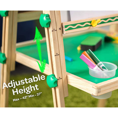 Crayola Dual Sided Wooden Art Easel w/Chalkboard & Dry Erase Supplies(For Parts)