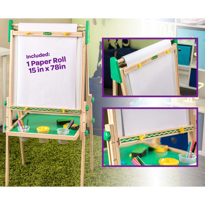 Crayola Kids Dual Sided Art Easel with Chalkboard and Dry Erase Supplies (Used) - VMInnovations
