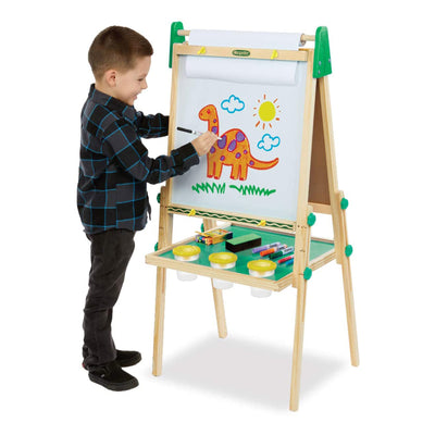 Crayola Dual Sided Wooden Art Easel w/Chalkboard & Dry Erase Supplies(For Parts)