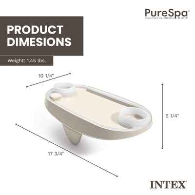 Intex 28520E Tablet Mobile Phone Spa Tray Accessory with LED Light Strip, White - VMInnovations