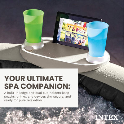 Intex 28520E Tablet Mobile Phone Spa Tray Accessory with LED Light Strip, White - VMInnovations