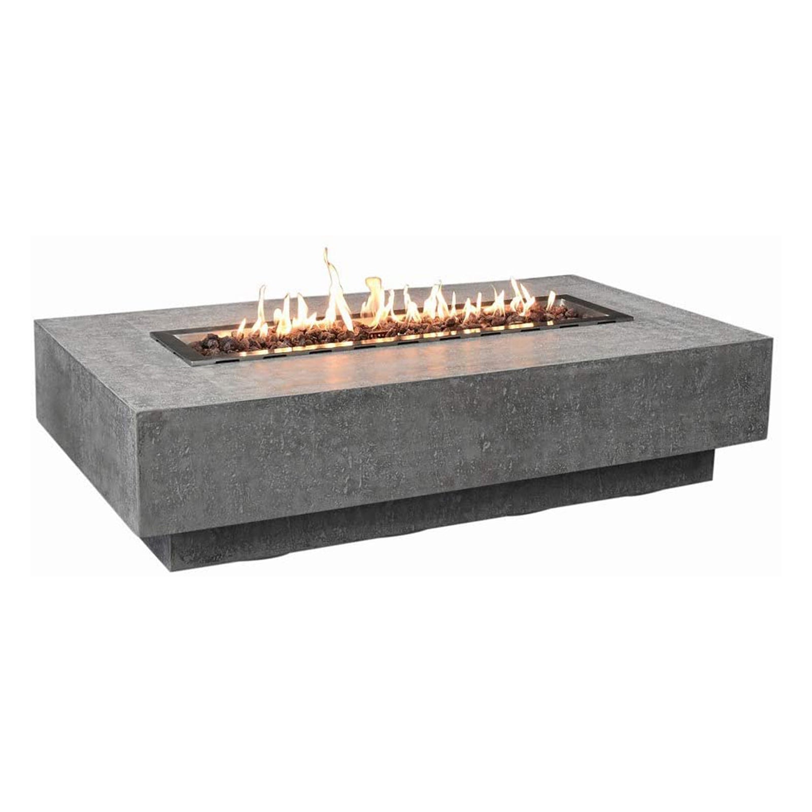 Elementi Manhattan 56 In Concrete Outdoor 45,000 BTU Natural Gas Fire Pit Table - VMInnovations