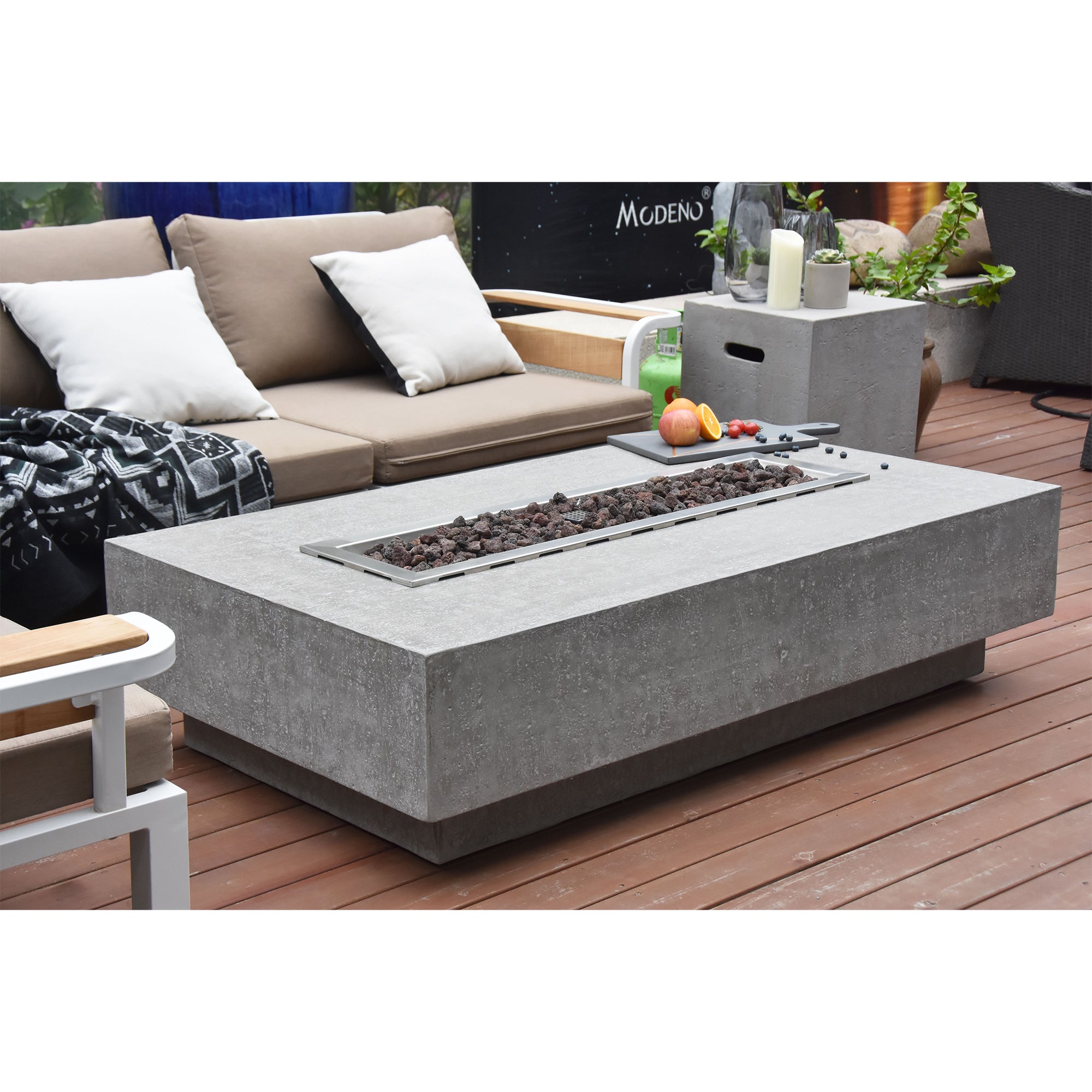 Elementi Hampton 56" Concrete 45,000 BTU Liquid Propane Fire Pit Table (Used)