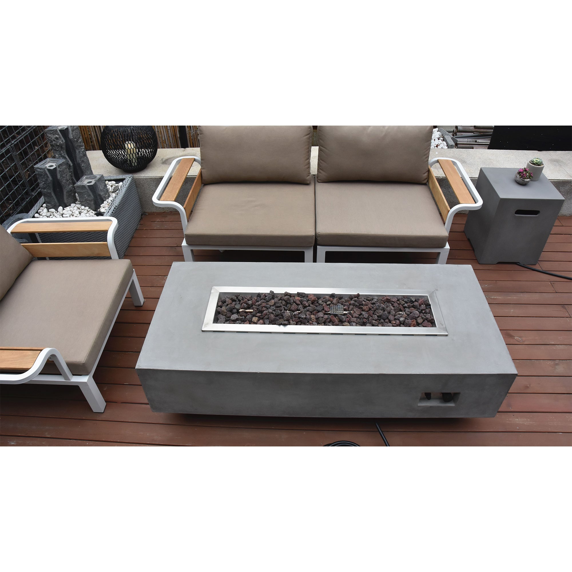 Elementi Granville 60" Concrete 45,000 BTU Liquid Propane Fire Pit (For Parts) - VMInnovations