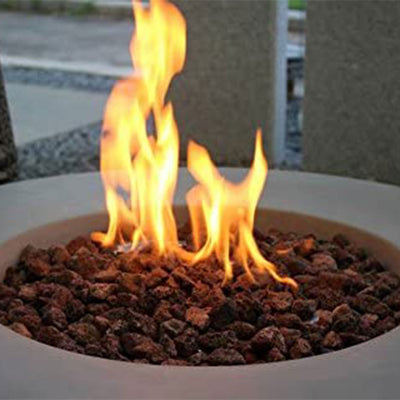 Elementi Natural Gas Concrete Lunar Bowl Fire Pit w/ Auto Ignition (For Parts) - VMInnovations