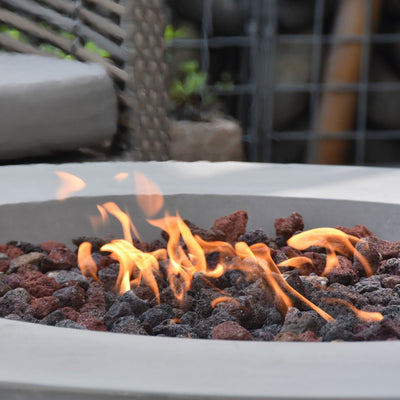 Elementi Natural Gas Concrete Lunar Bowl Fire Pit w/ Auto Ignition (For Parts) - VMInnovations