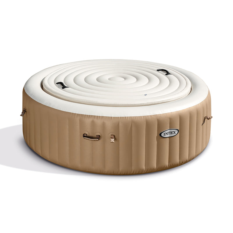 Intex 28523E Round PureSpa Energy Efficient Spa Hot Tub Replacement Cover, Tan