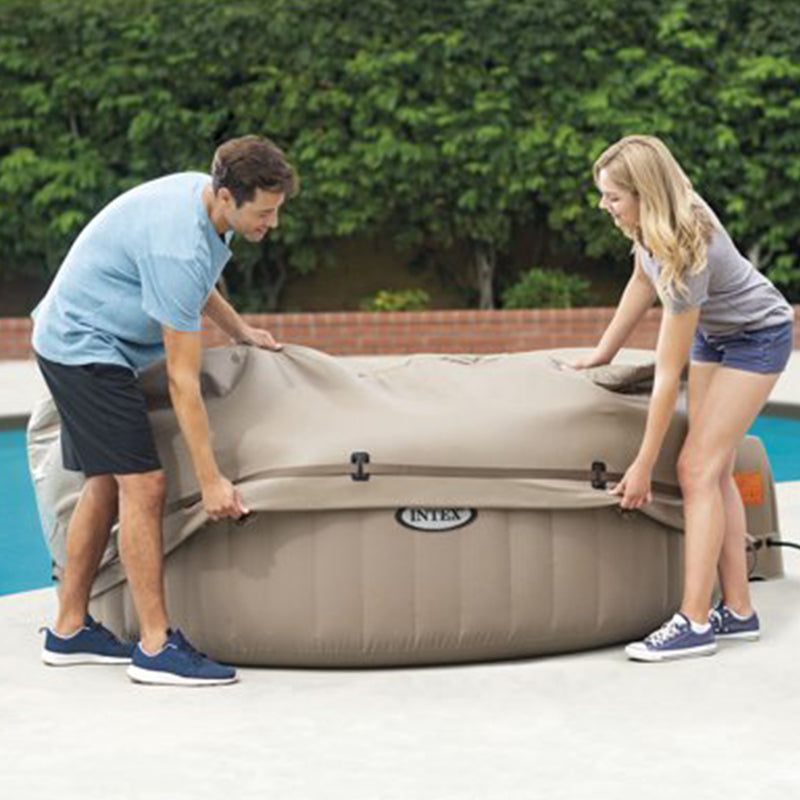 Intex 4 Person Round PureSpa Spa Hot Tub Replacement Cover, COVER ONLY(Open Box)