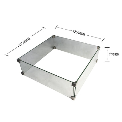 Elementi Mahattan 36" Firepit Table, 22" Wind Screen, & 21" Firepit Table Cover - VMInnovations