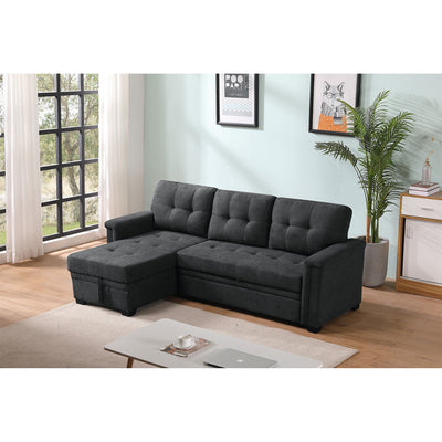 Lilola Home Ashlyn Contemporary Upholstered Sectional Sofa Sleeper (Open Box)