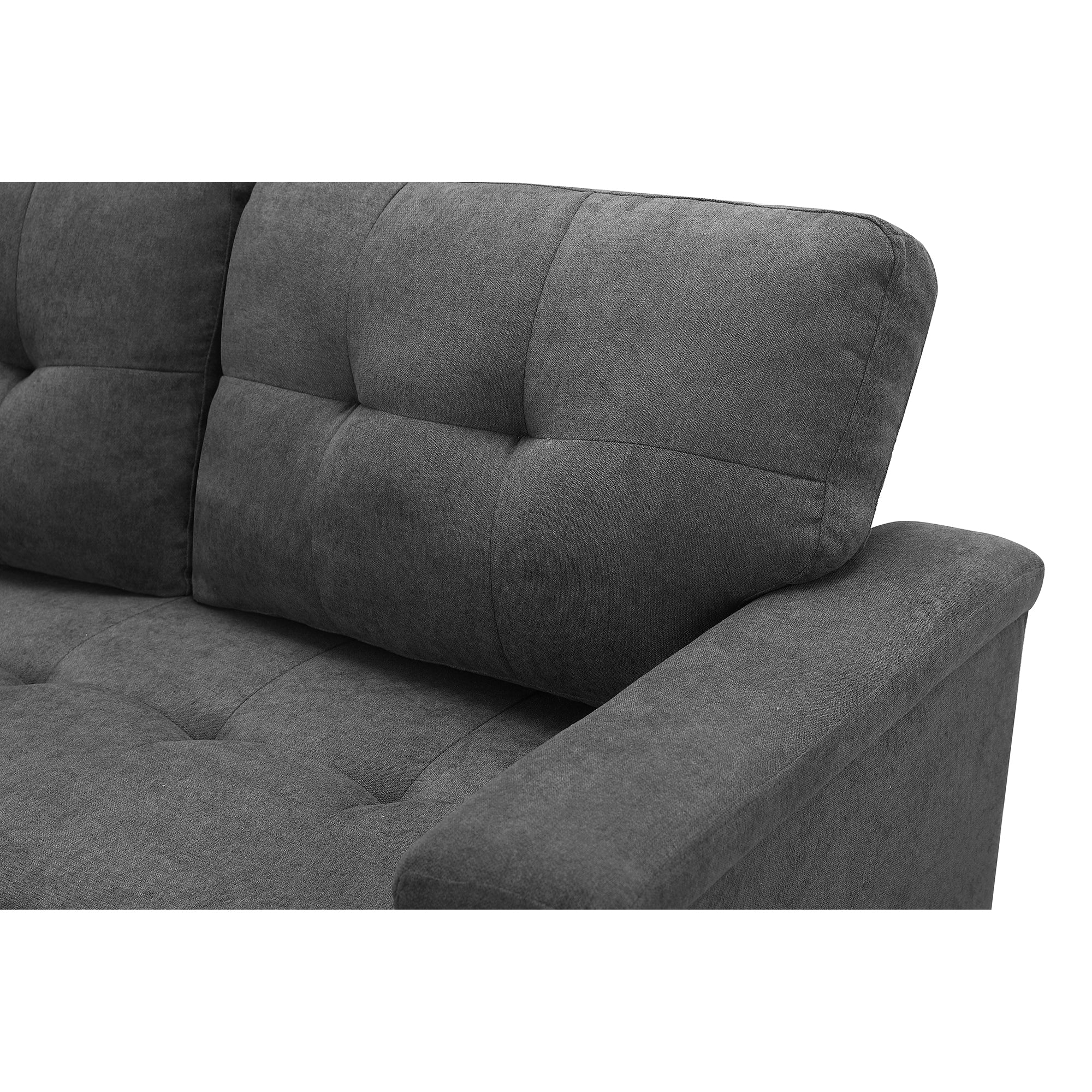 Lilola House Ashlyn Woven Fabric Sleeper Sectional Sofa Chaise, USB Plug, (Used)