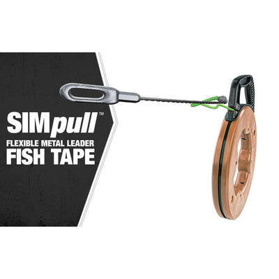 Southwire SIMpull Fish Tape Flexible Metal Leader, 4.5mm, 125', with Large Case