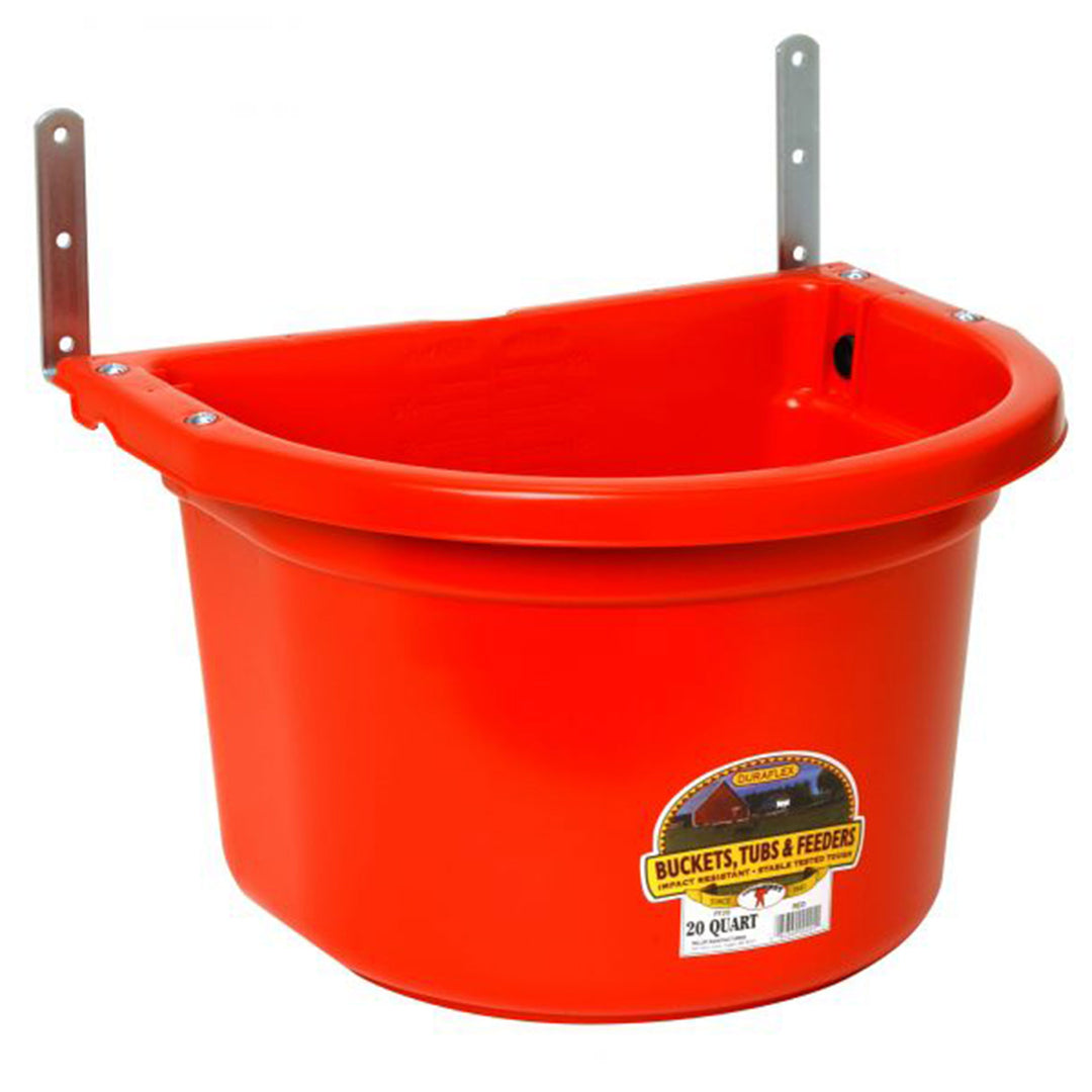 Little Giant 20 Quart Durable Fence Feeder with Mounting Brackets, Red(Open Box)