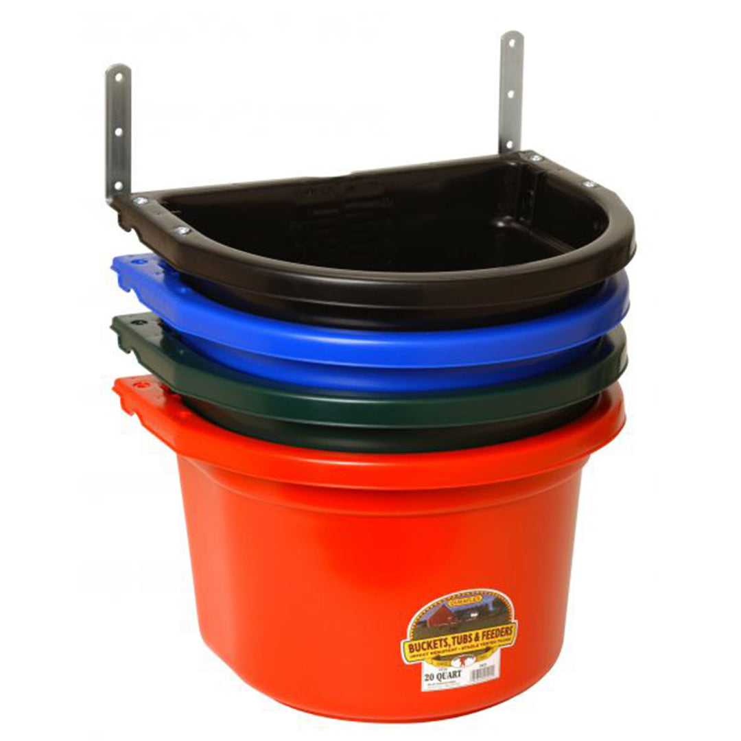 Little Giant 20 Quart Durable Fence Feeder with Mounting Brackets, Red(Open Box)