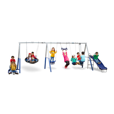 XDP Recreation Fun Swing Set w/See Saw, Super Disc, Swings, & Slide (For Parts)